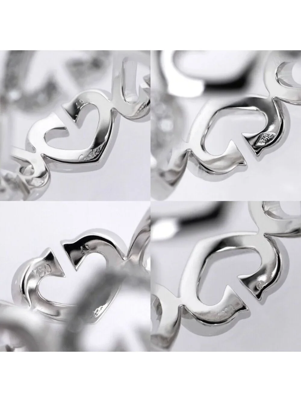 Cartier C Heart Ring 18k White Gold Diamond